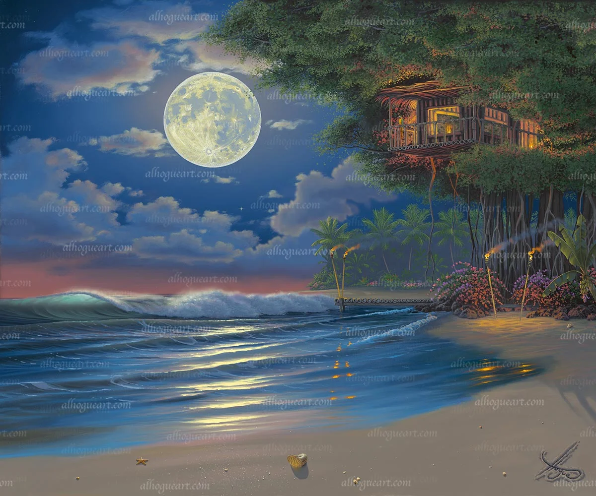 ジョン アルホーグ　JOHN.AL.HOGUE、作品名.MOONLIT、 Al Hogue Art- Modern Master of Light, Oil paintings, fine art